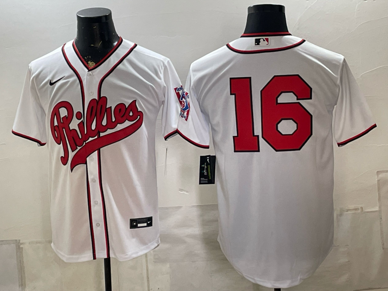 Men 2026 Philadelphia Phillies #16 white Game Nike MLB Jersey 082300->philadelphia phillies->MLB Jersey